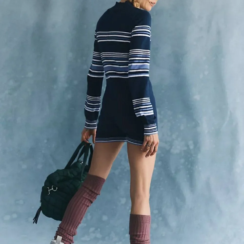 #261 NWOT Free People It's Cold Outside Playsuit in Navy